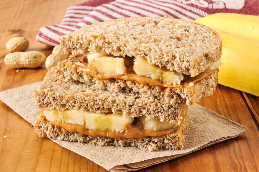peanut butter and banana sandwiches